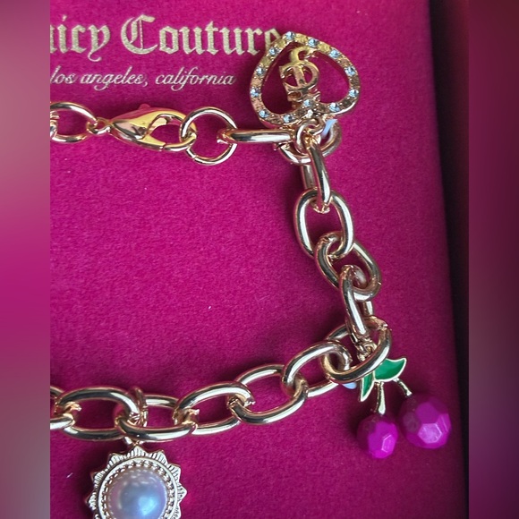 Juicy Couture Bracelet,Juicy Couture Gold Bracelet with Purple and Pink Charms - Picture 7 of 8